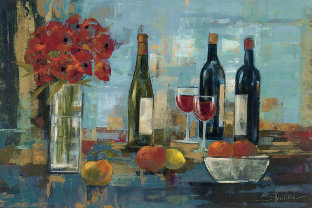 Wall Art Painting id:17281, Name: Fruit and Wine, Artist: Vassileva, Silvia