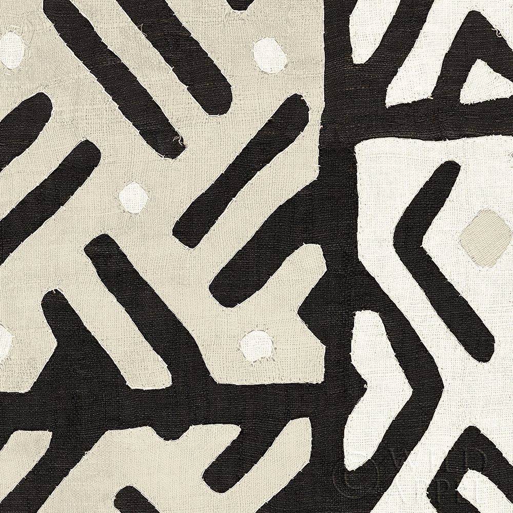 Art Print: Kuba Cloth I Sq II Neutral
