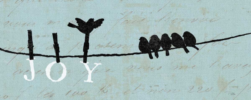Wall Art Painting id:17495, Name: Birds on a Wire - Joy, Artist: Pela