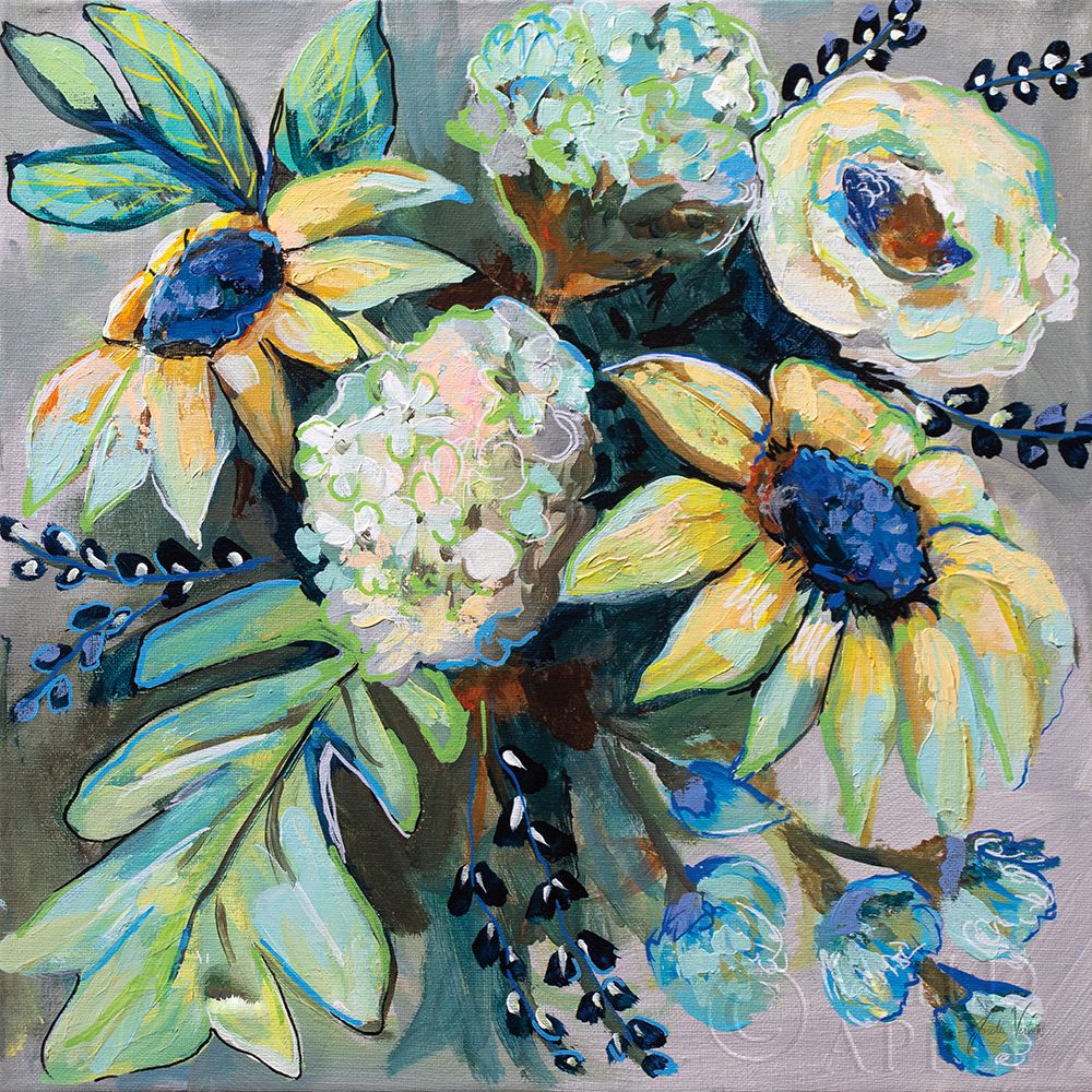 Wall art: Sage and Sunflowers II, by Vertentes, Jeanette