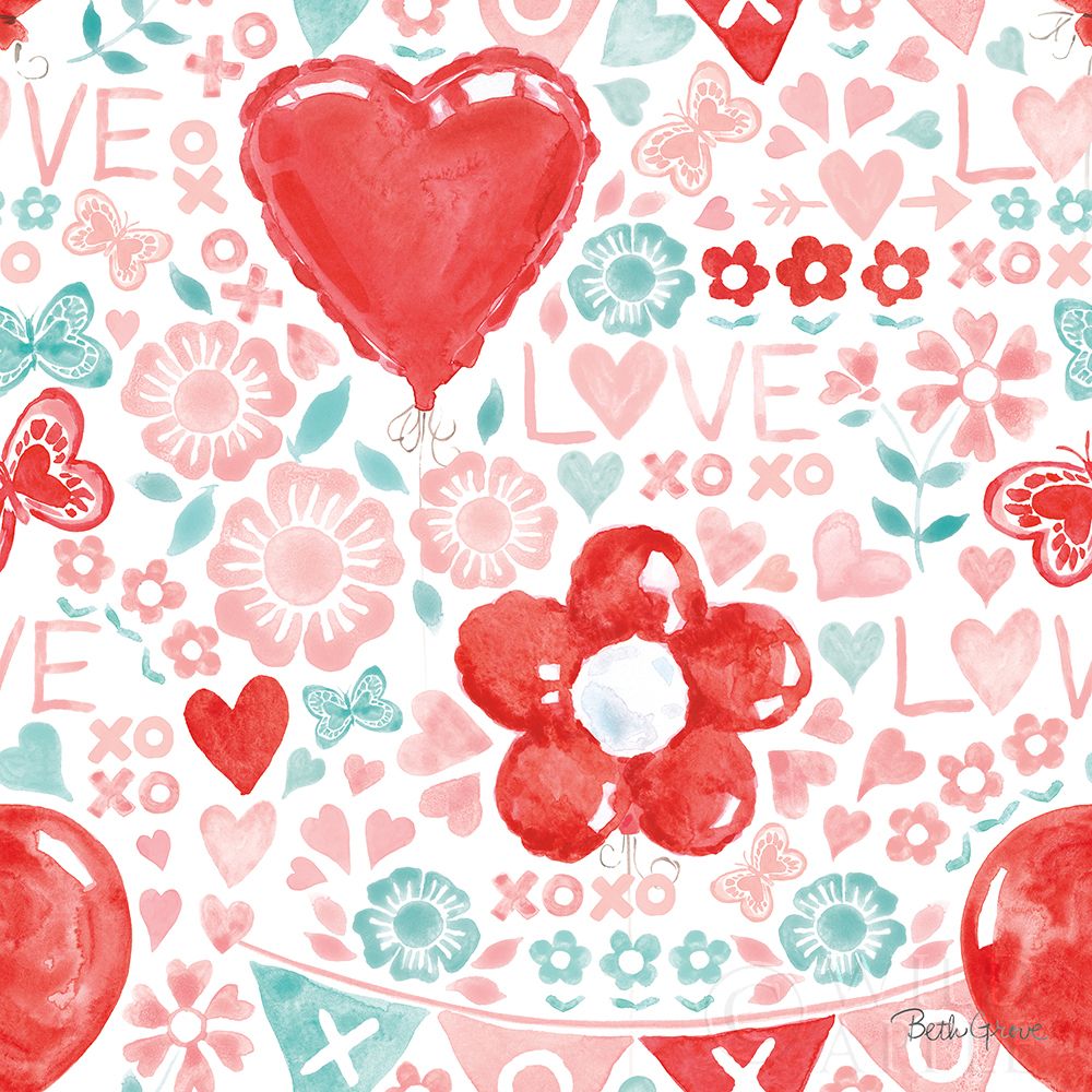 Wall Art Painting id:277938, Name: Paws of Love Pattern IVA, Artist: Grove, Beth
