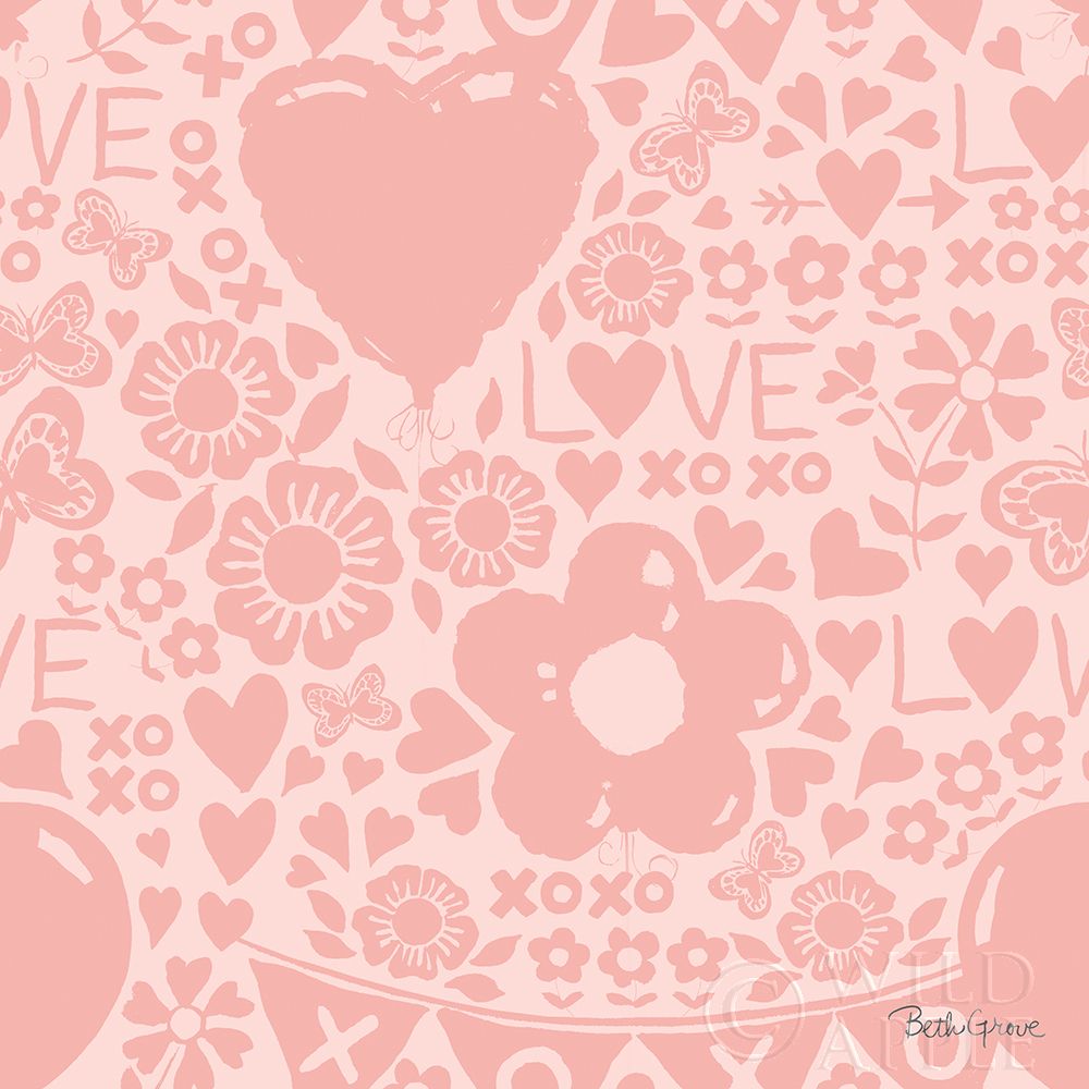 Wall Art Painting id:277939, Name: Paws of Love Pattern IVB, Artist: Grove, Beth
