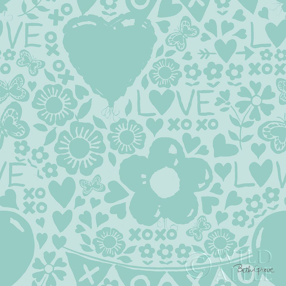 Wall Art Painting id:277941, Name: Paws of Love Pattern IVD, Artist: Grove, Beth