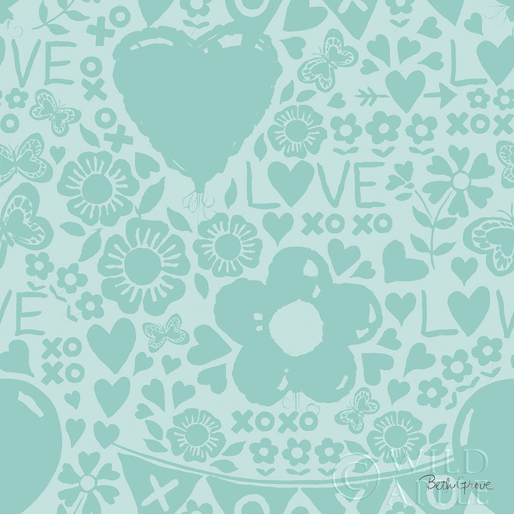 Art Print: Paws of Love Pattern IVD