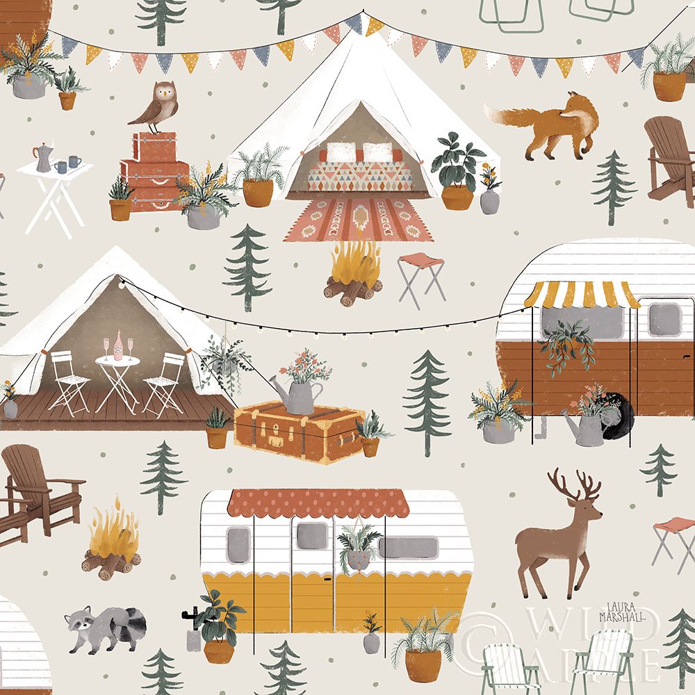 Wall Art Painting id:277965, Name: Gone Glamping Pattern IA, Artist: Marshall, Laura