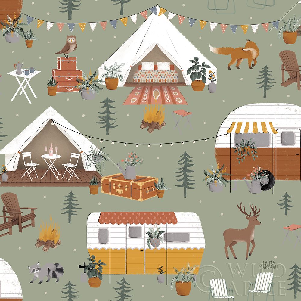 Art Print: Gone Glamping Pattern IB