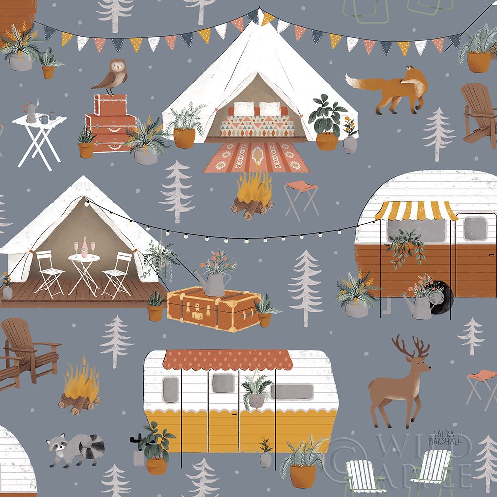 Wall Art Painting id:277967, Name: Gone Glamping Pattern IC, Artist: Marshall, Laura
