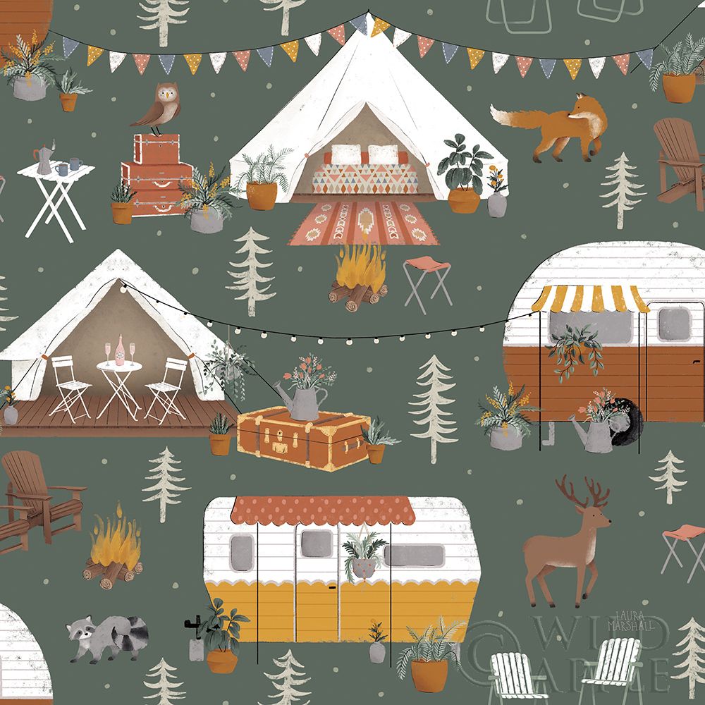 Art Print: Gone Glamping Pattern ID