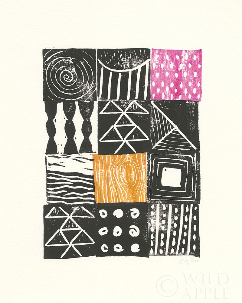 Wall art: Block Print V, by Prahl, Courtney