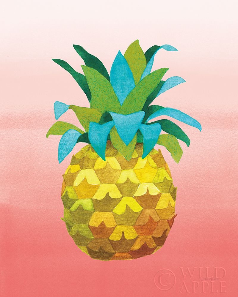 Wall Art Painting id:311512, Name: Island Time Pineapples VI Coral, Artist: Grove, Beth