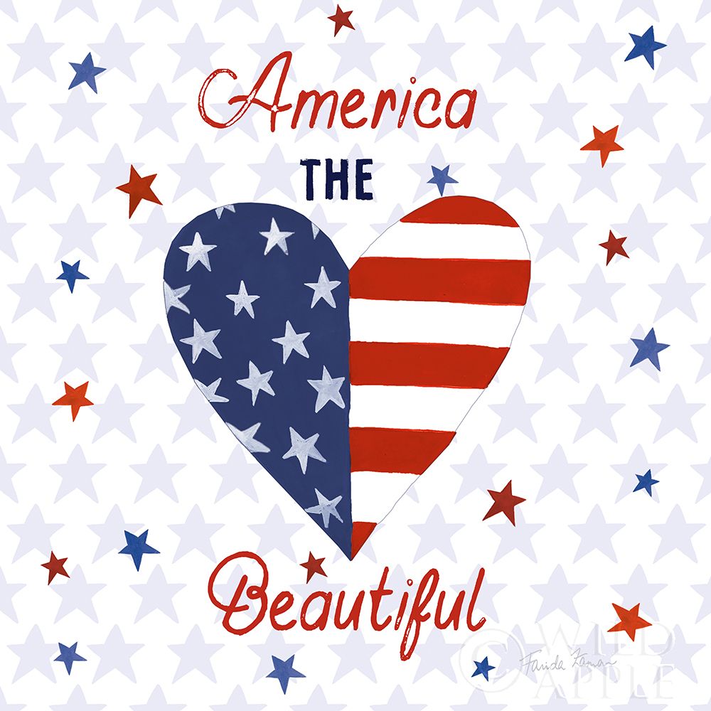 Wall art: America the Beautiful II Square, by Zaman, Farida