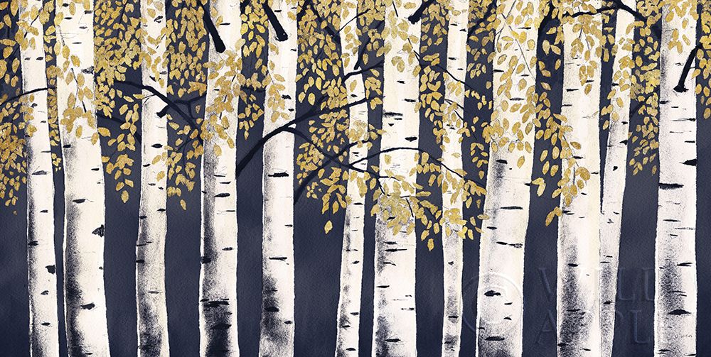 Wall Art Painting id:298377, Name: Fresh Forest Indigo Gold, Artist: Wiens, James