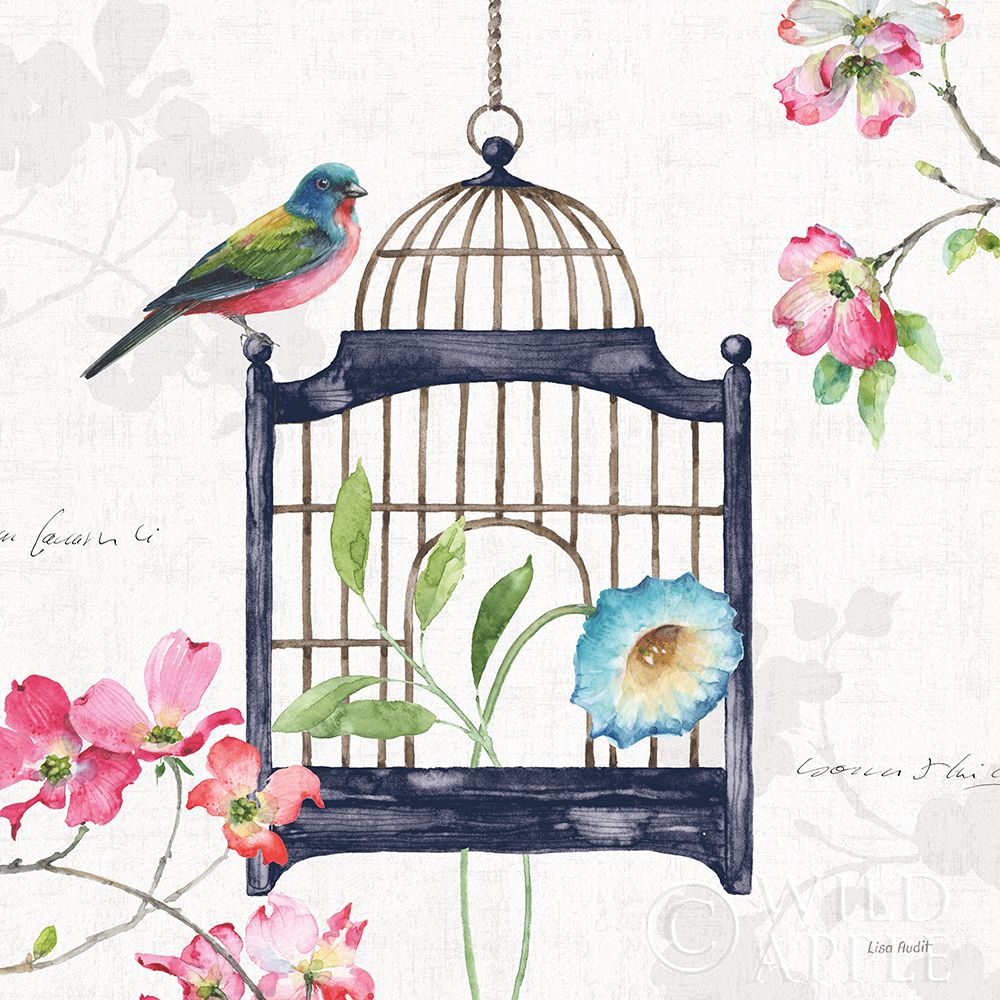 Art Print: Dogwood Garden V Navy