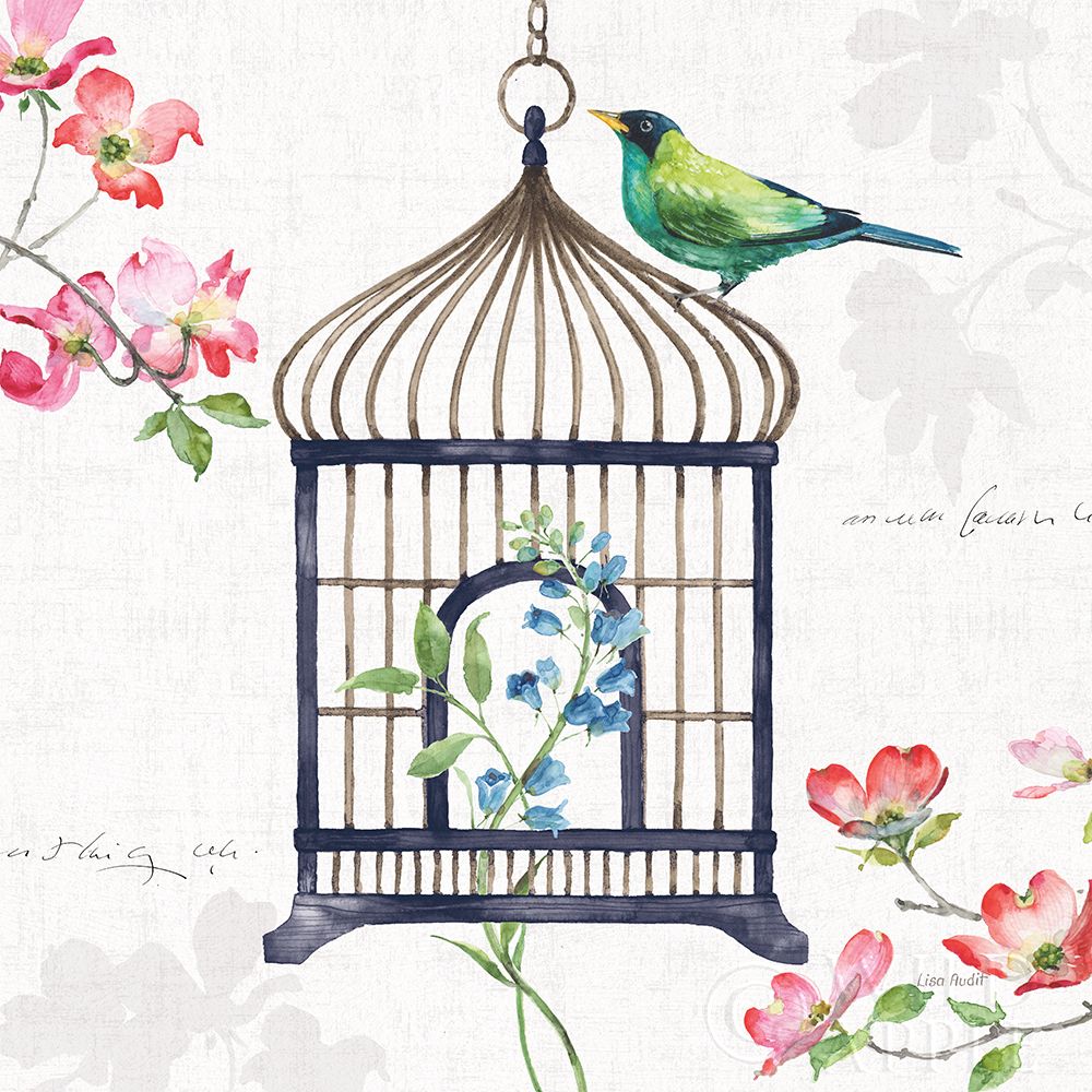 Art Print: Dogwood Garden VI Navy