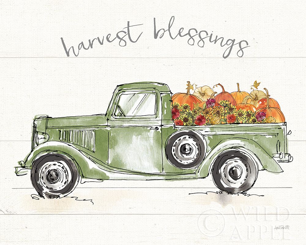 Art Print: Modern Farmhouse VIII Green Truck