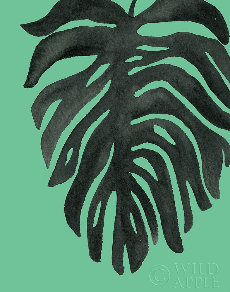 Wall Art Painting id:322445, Name: Tropical Palm II BW Green, Artist: Wild Apple Portfolio