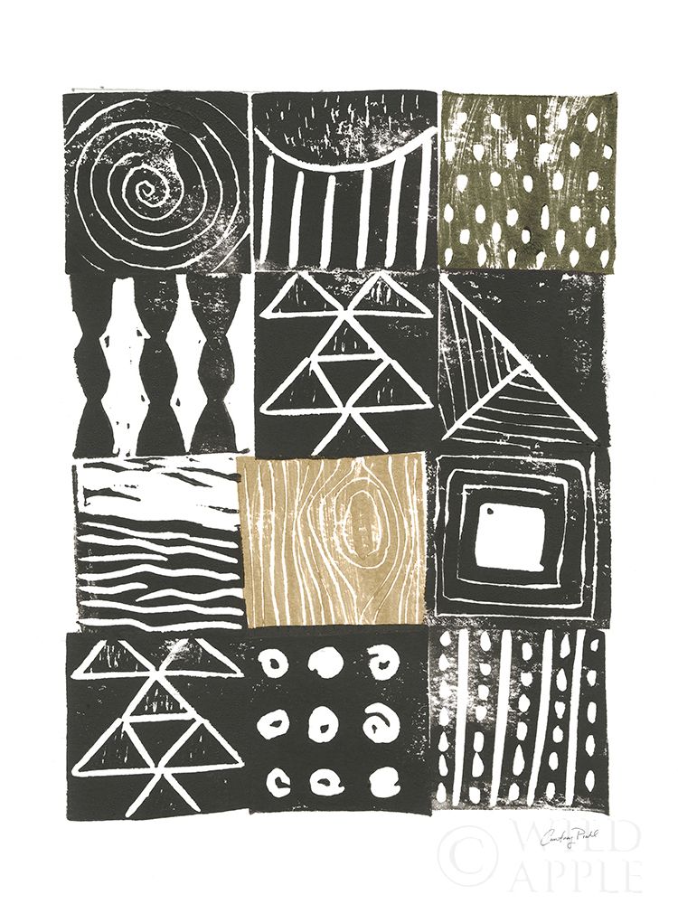 Art Print: Block Print V Green Sand