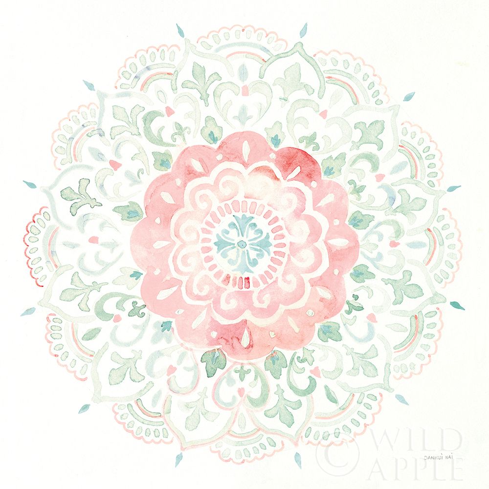 Wall art: Mandala Delight IV Blue Green, by Nai, Danhui