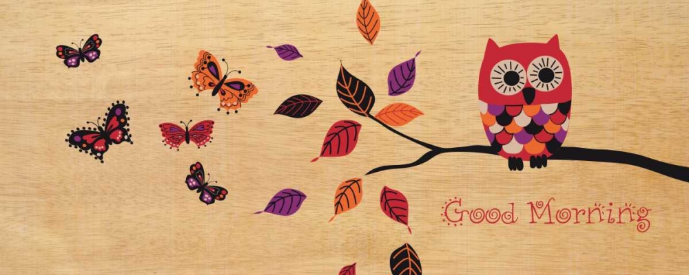 Wall Art Painting id:17856, Name: Good Morning Owl, Artist: Wild Apple Portfolio