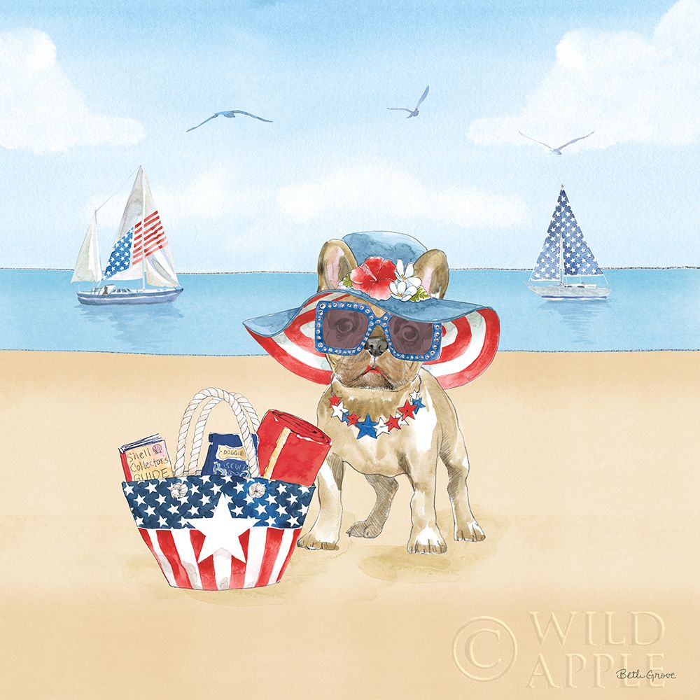 Art Print: Summer Paws Patriotic IV