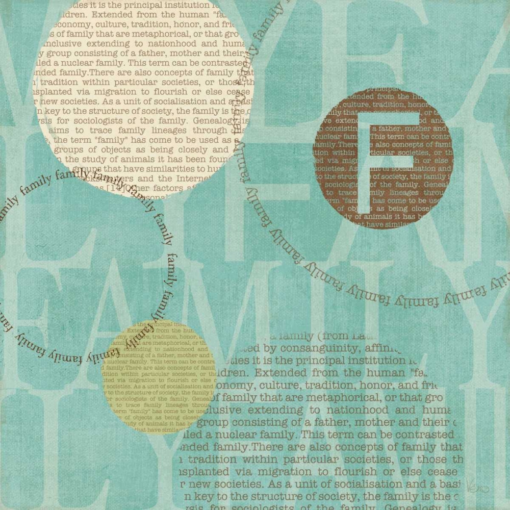 Wall Art Painting id:18026, Name: Circle of Words - Family, Artist: Charron, Veronique