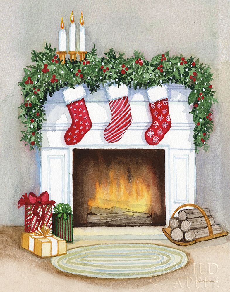 Art Print: Night Before Christmas V No Cat Gray Crop