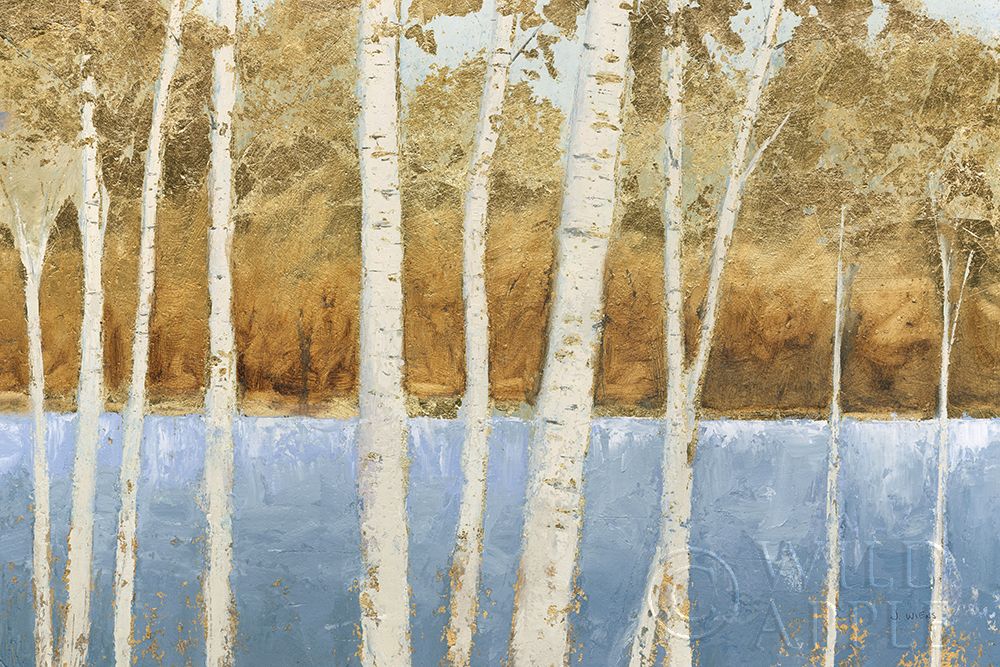 Wall Art Painting id:329729, Name: Lakeside Birches, Artist: Wiens, James