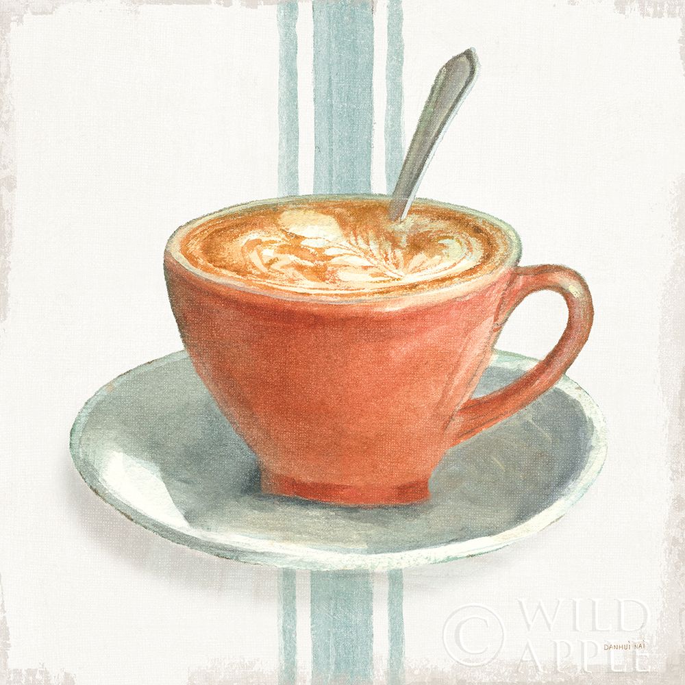 Art Print: Wake Me Up Coffee III With Stripes No Cookie