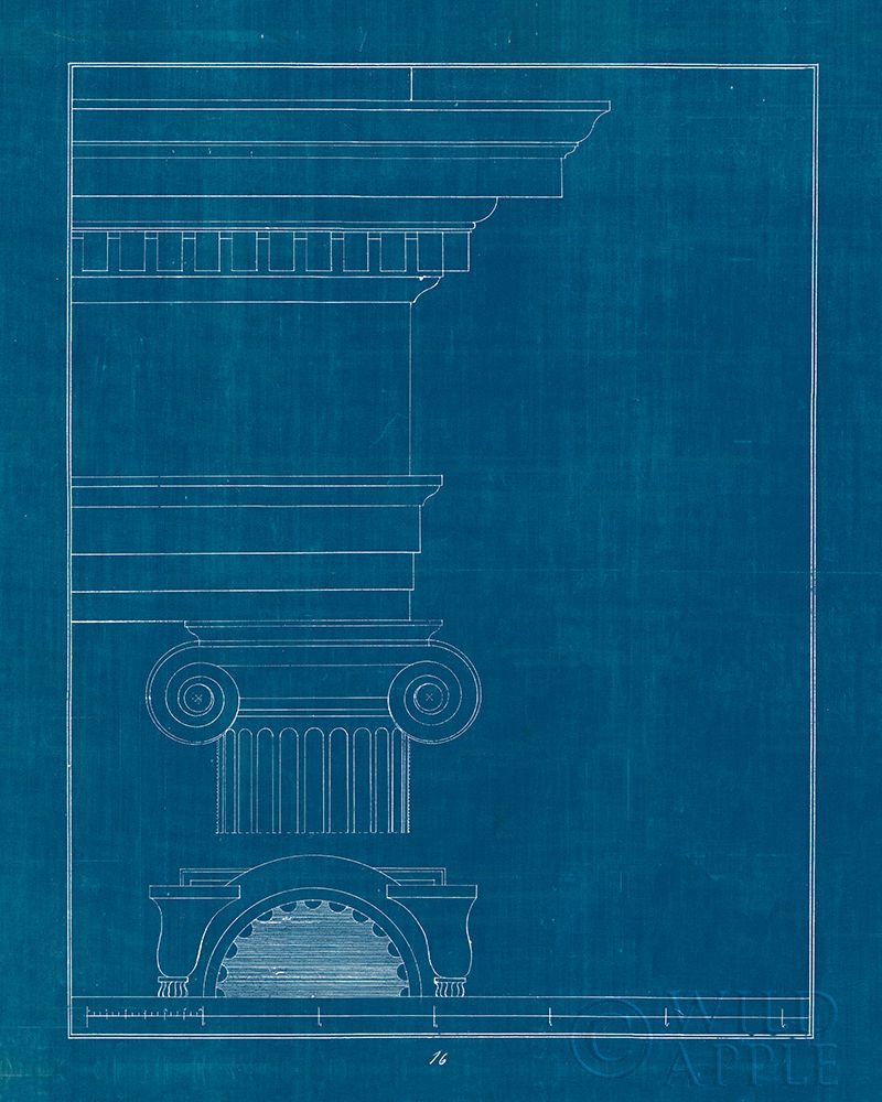 Wall Art Painting id:353606, Name: Architectural Columns I Blueprint, Artist: Wild Apple Portfolio