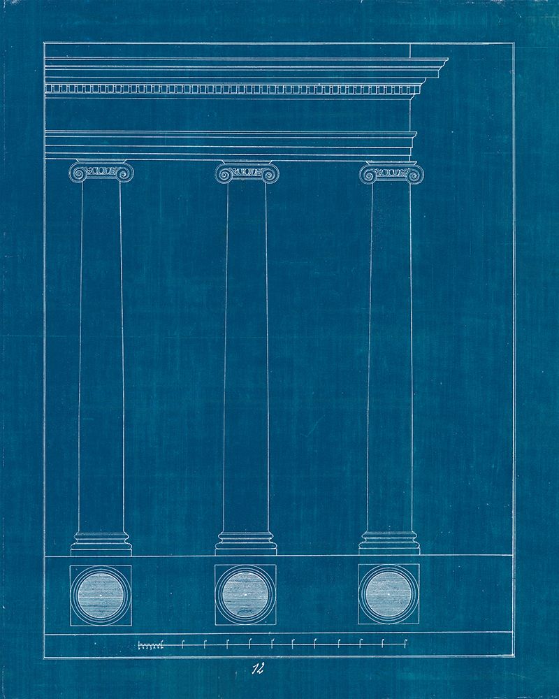 Wall Art Painting id:560946, Name: Architectural Columns III Blueprint, Artist: Wild Apple Portfolio