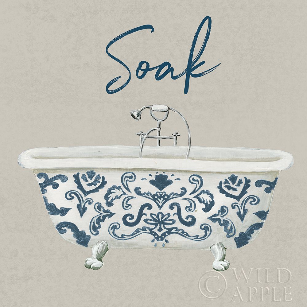 Art Print: Cottage Bath II Gray