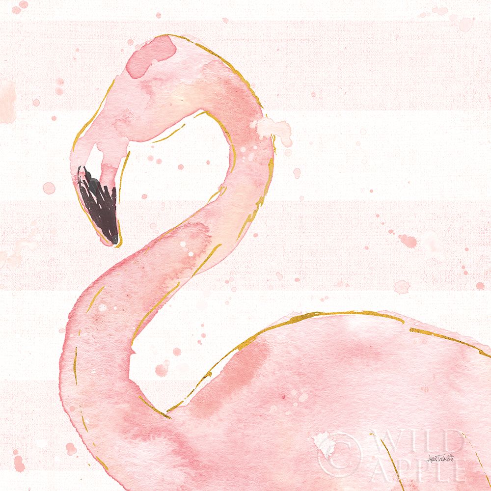 Art Print: Flamingo Fever III Light No Words