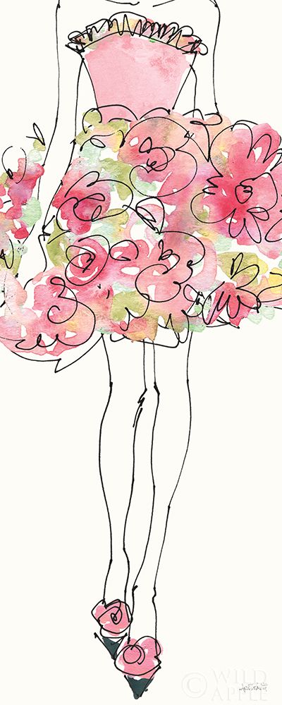 Art Print: Floral Fashion Shoulders I Pink