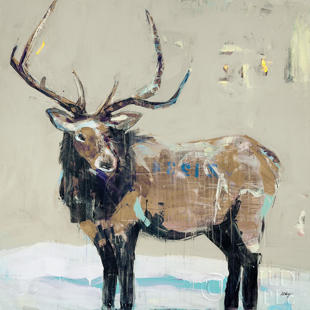 Art Print: Winter Elk Neutral