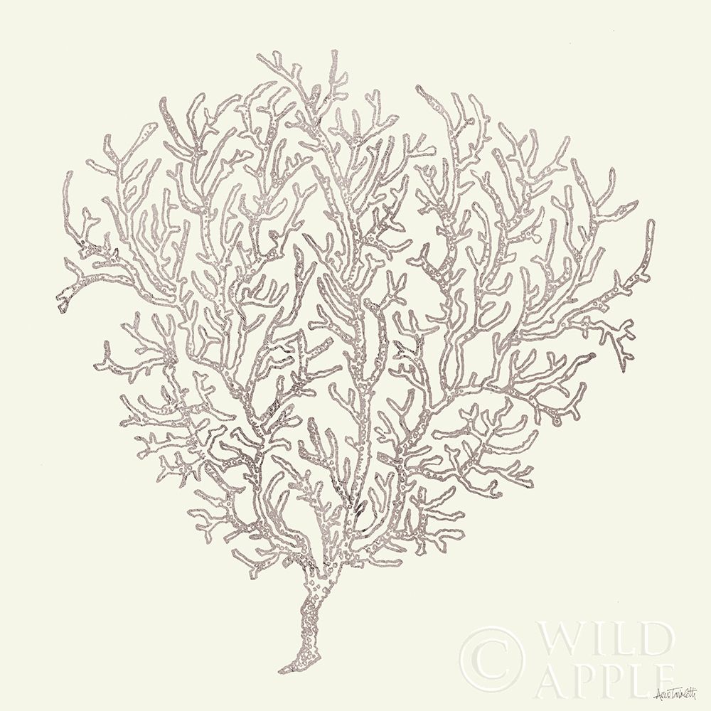 Art Print: Coastal Breeze Shell Sketches I Silver