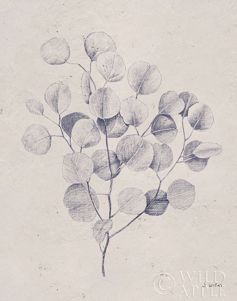 Wall Art Painting id:357375, Name: Soft Summer Sketches II Navy, Artist: Wiens, James