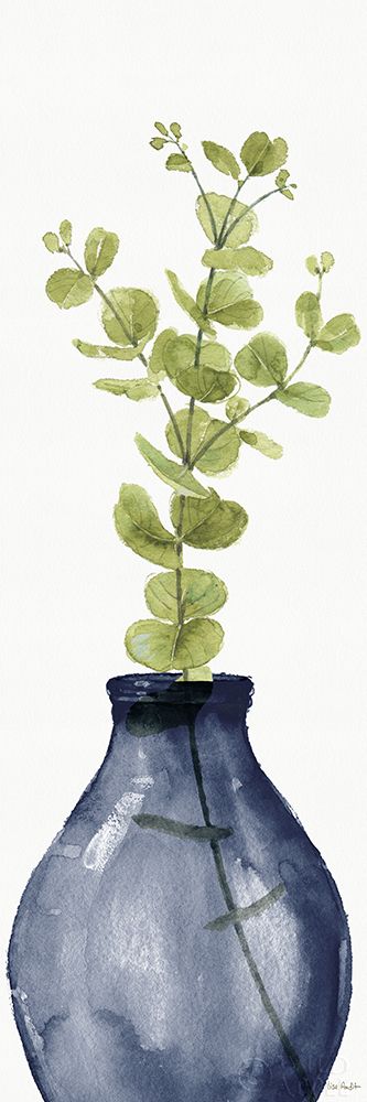 Wall Art Painting id:357379, Name: Mixed Greenery II Navy, Artist: Audit, Lisa