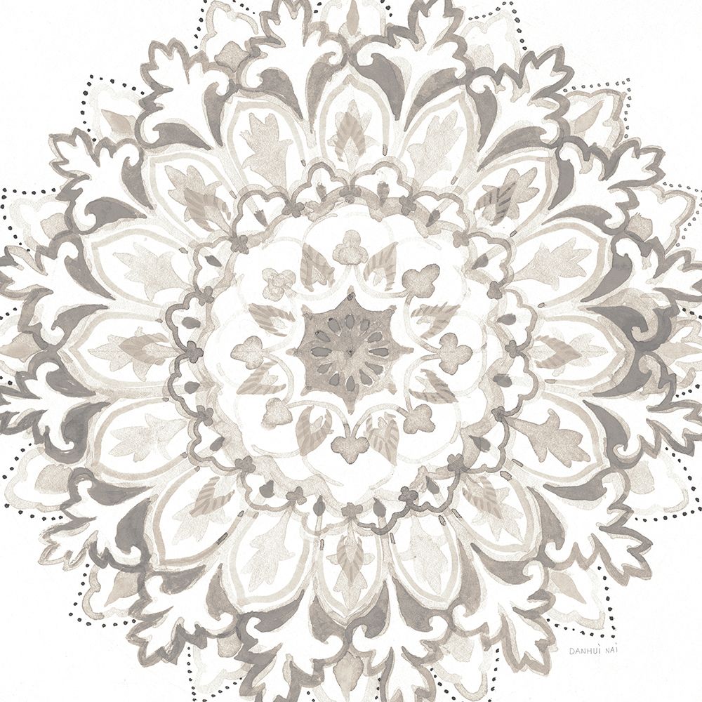 Art Print: Mandala Delight II Neutral Crop
