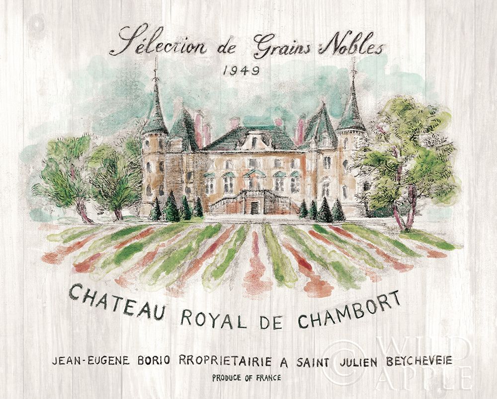 Art Print: Chateau Chambort on Wood Color