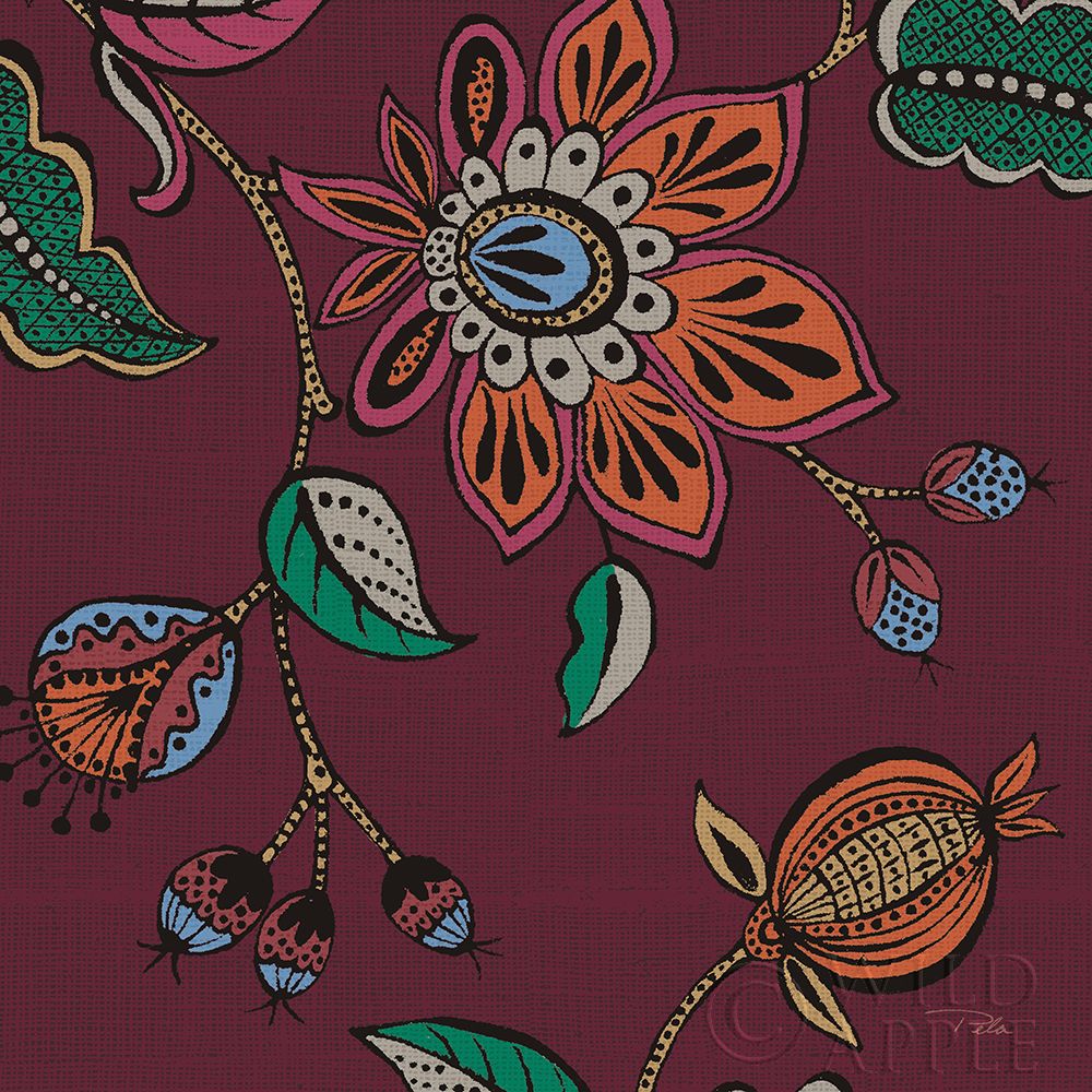 Art Print: Garden Drawings II Wine