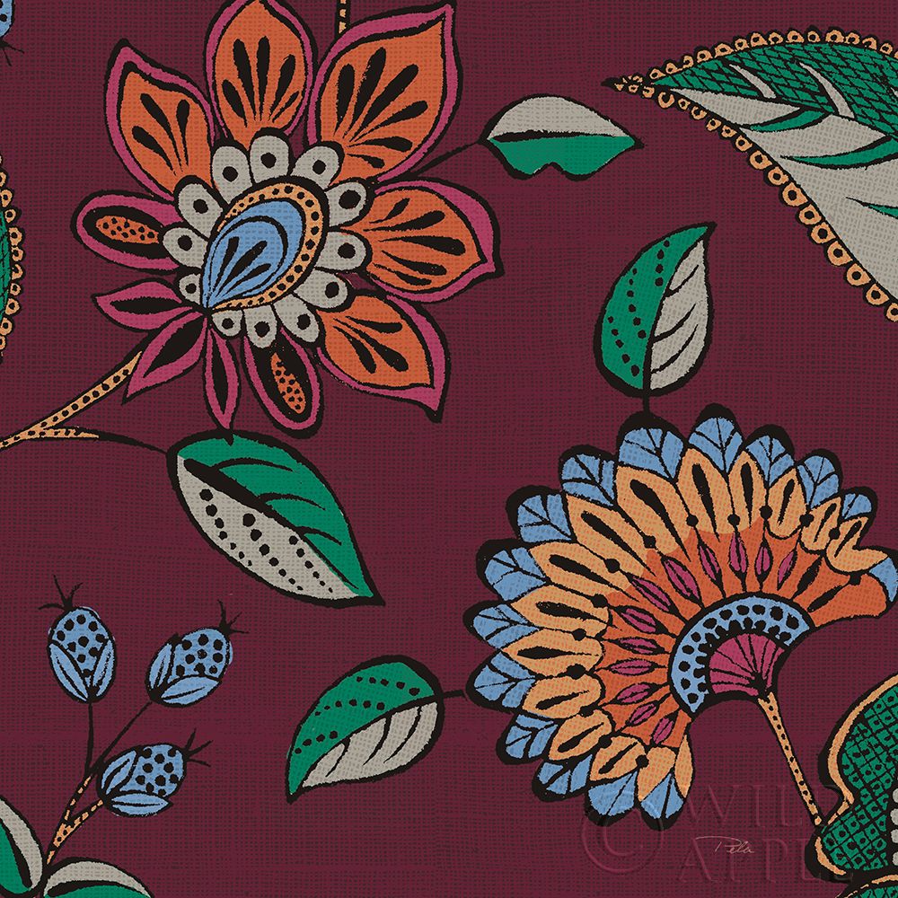 Art Print: Garden Drawings III Wine