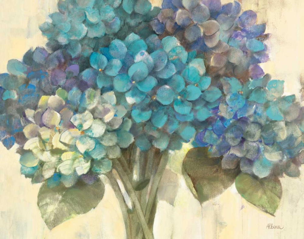Wall Art Painting id:18079, Name: Turquoise Hydrangea, Artist: Hristova, Albena