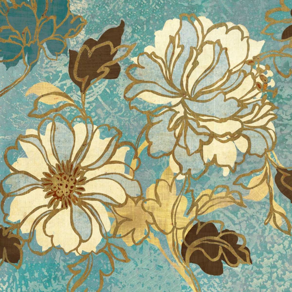 Wall Art Painting id:18264, Name: Sophias Flowers I - Blue, Artist: Wild Apple Portfolio
