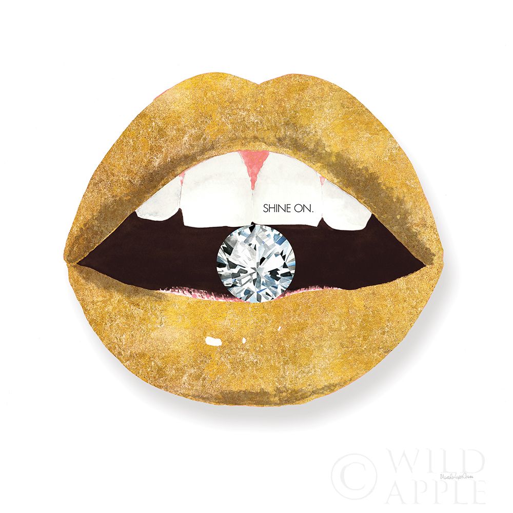 Wall art: Gold Lips II, by Charro, Mercedes Lopez