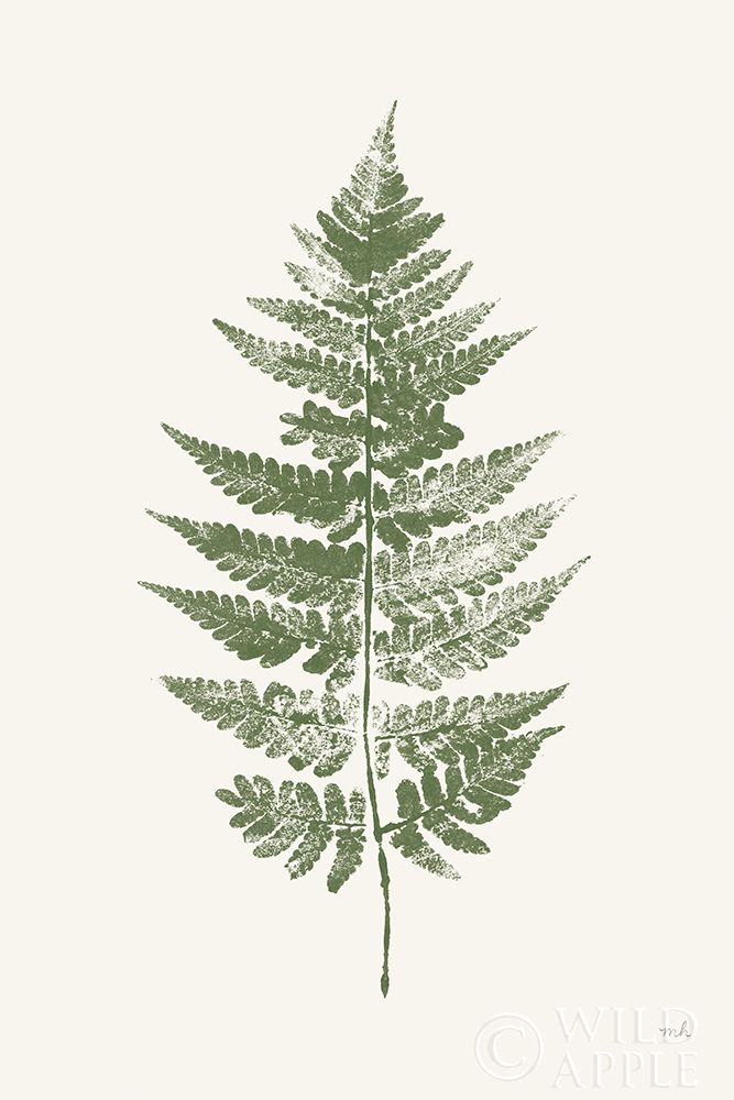 Art Print: Fern Print I White Crop