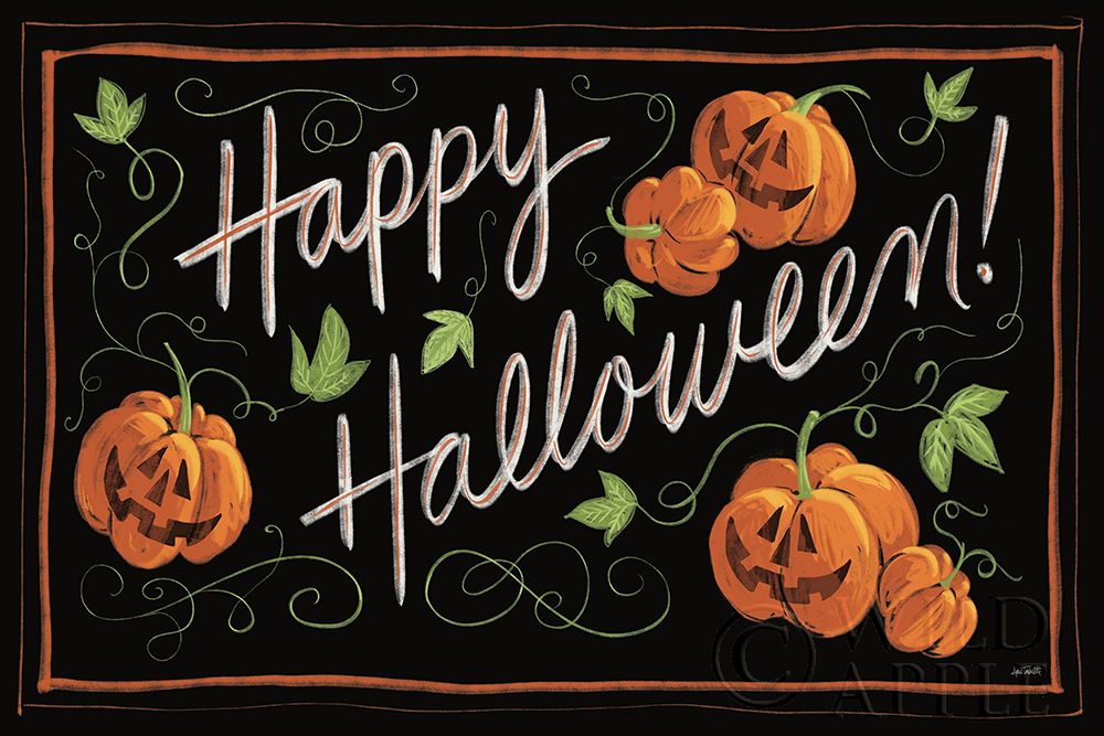Art Print: Happy Halloween Jack O Lanterns