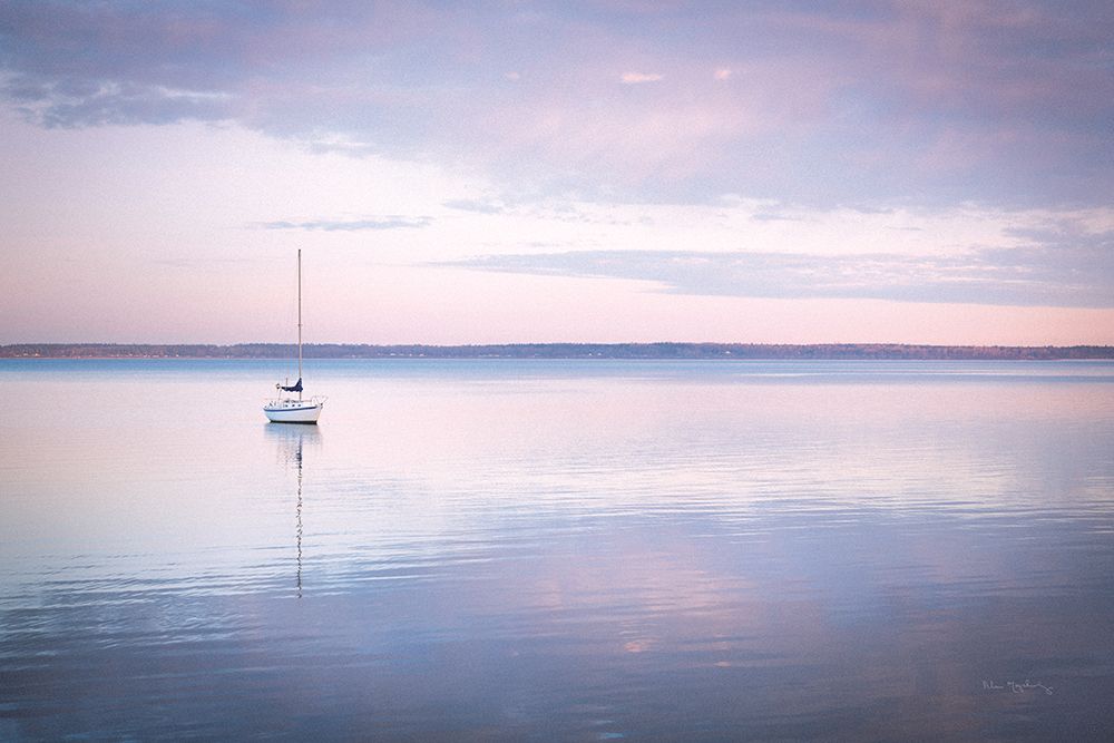 Art Print: Sailboat in Bellingham Bay I Vignette