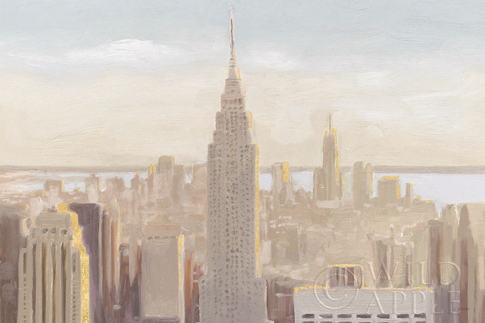 Art Print: Manhattan Dawn Gold and Neutral