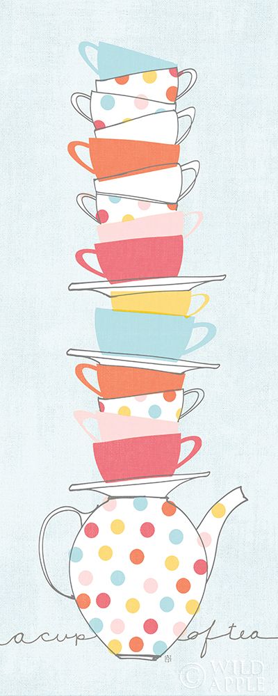 Wall Art Painting id:415254, Name: Stack of Cups I Pastel, Artist: Tillmon, Avery