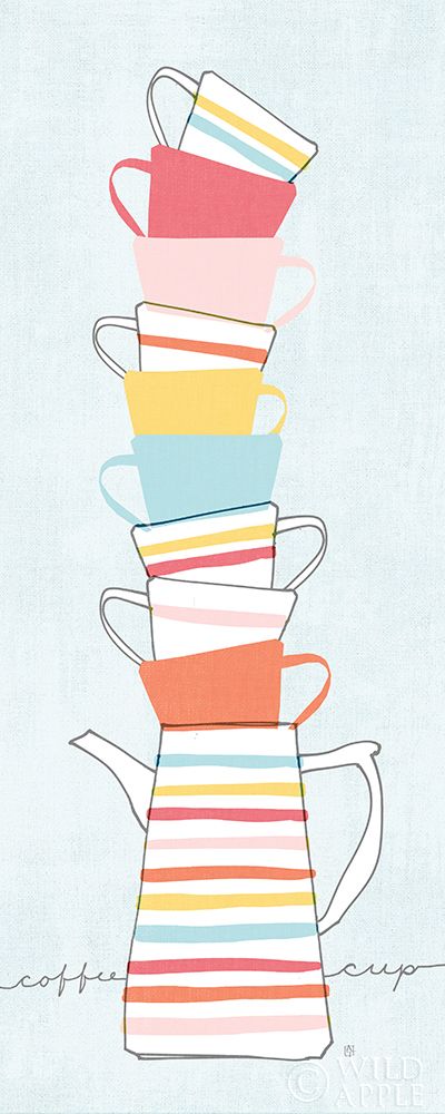 Wall Art Painting id:415255, Name: Stack of Cups II Pastel, Artist: Tillmon, Avery